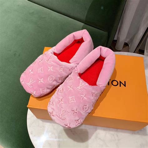 fluffy Louis Vuitton slippers